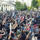 Protesters at capital color interior